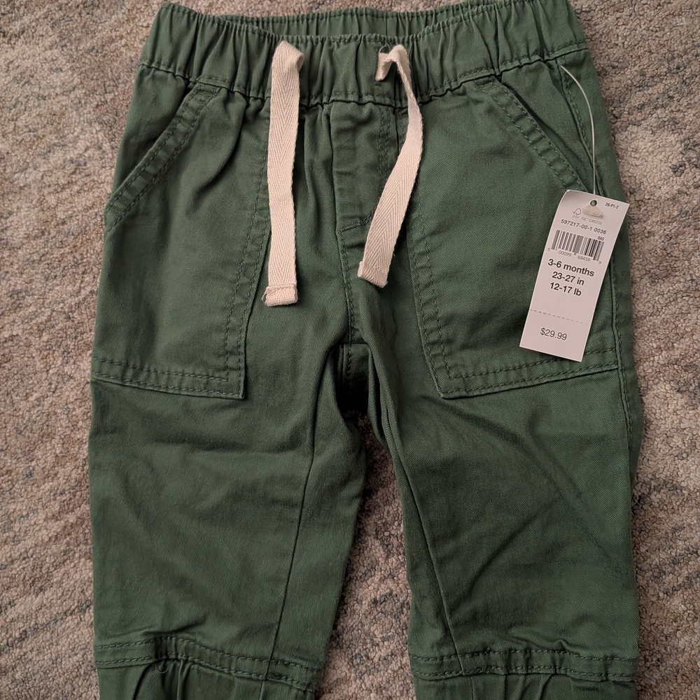 GAP Olive Green Drawstring Jogger Pants Relaxed Cotton Jogger